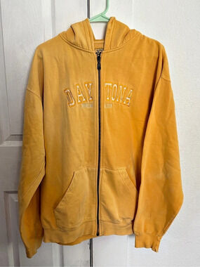 U.S. Vintage Zip Hoodie Yellow Small